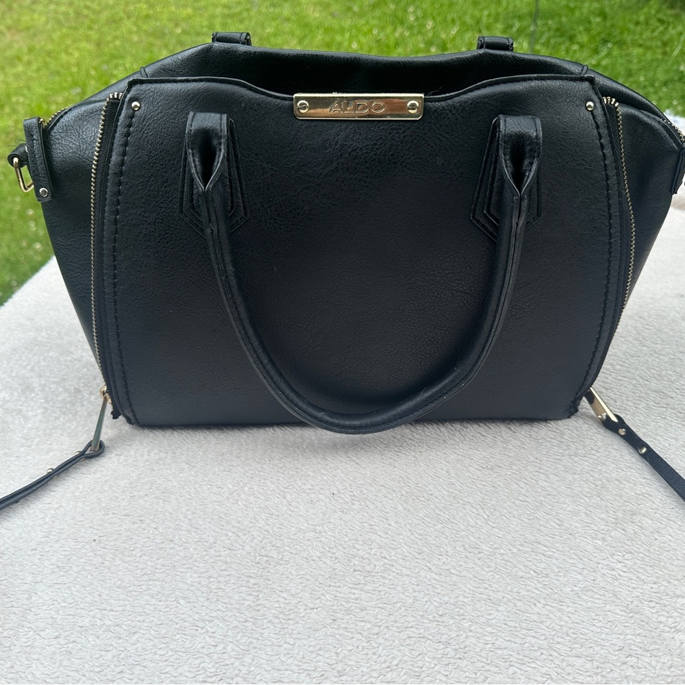 Aldo Black Satchel with Structured Design